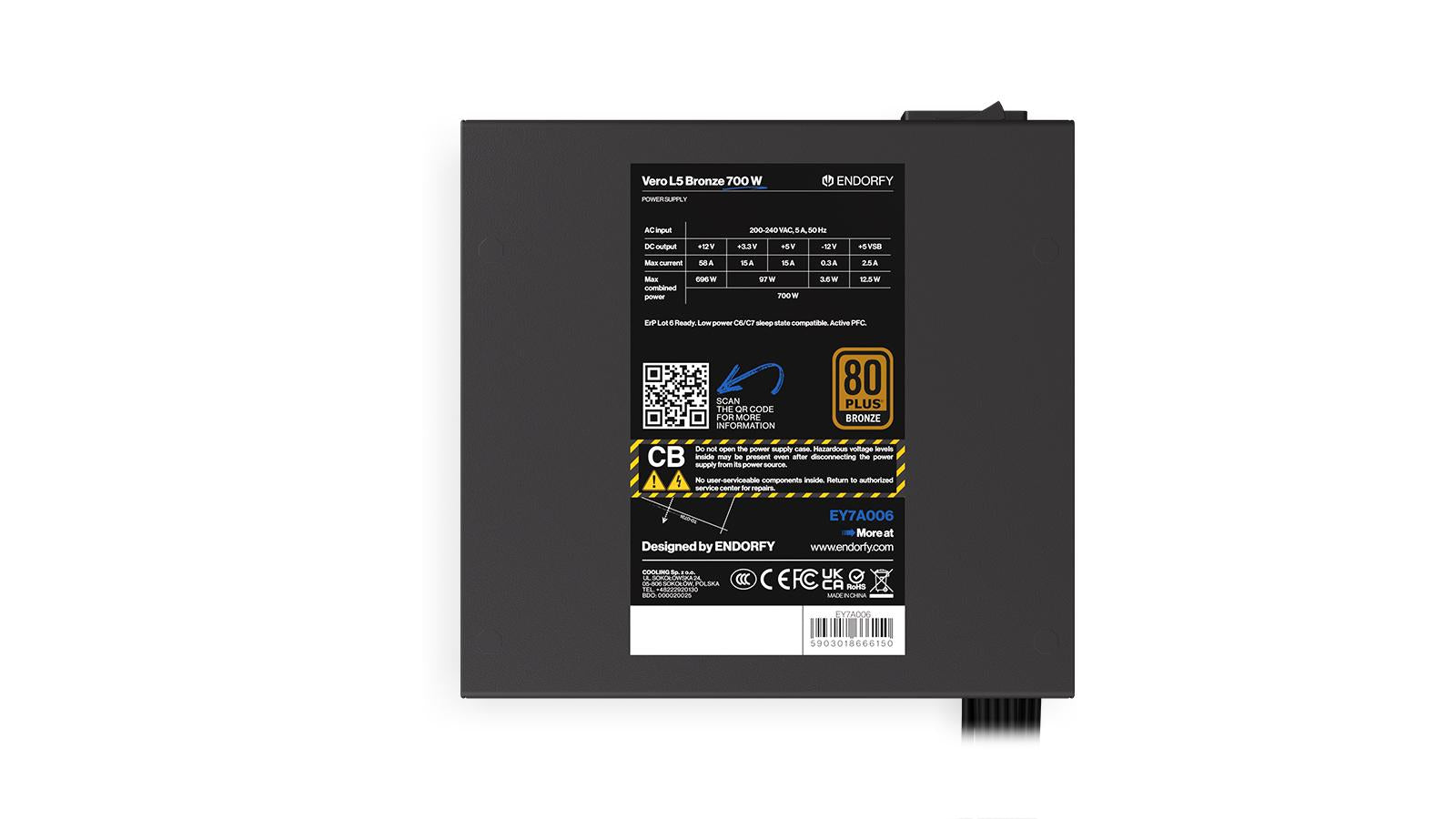 Захранващ блок Endorfy VERO L5 700W 80+ Bronze
