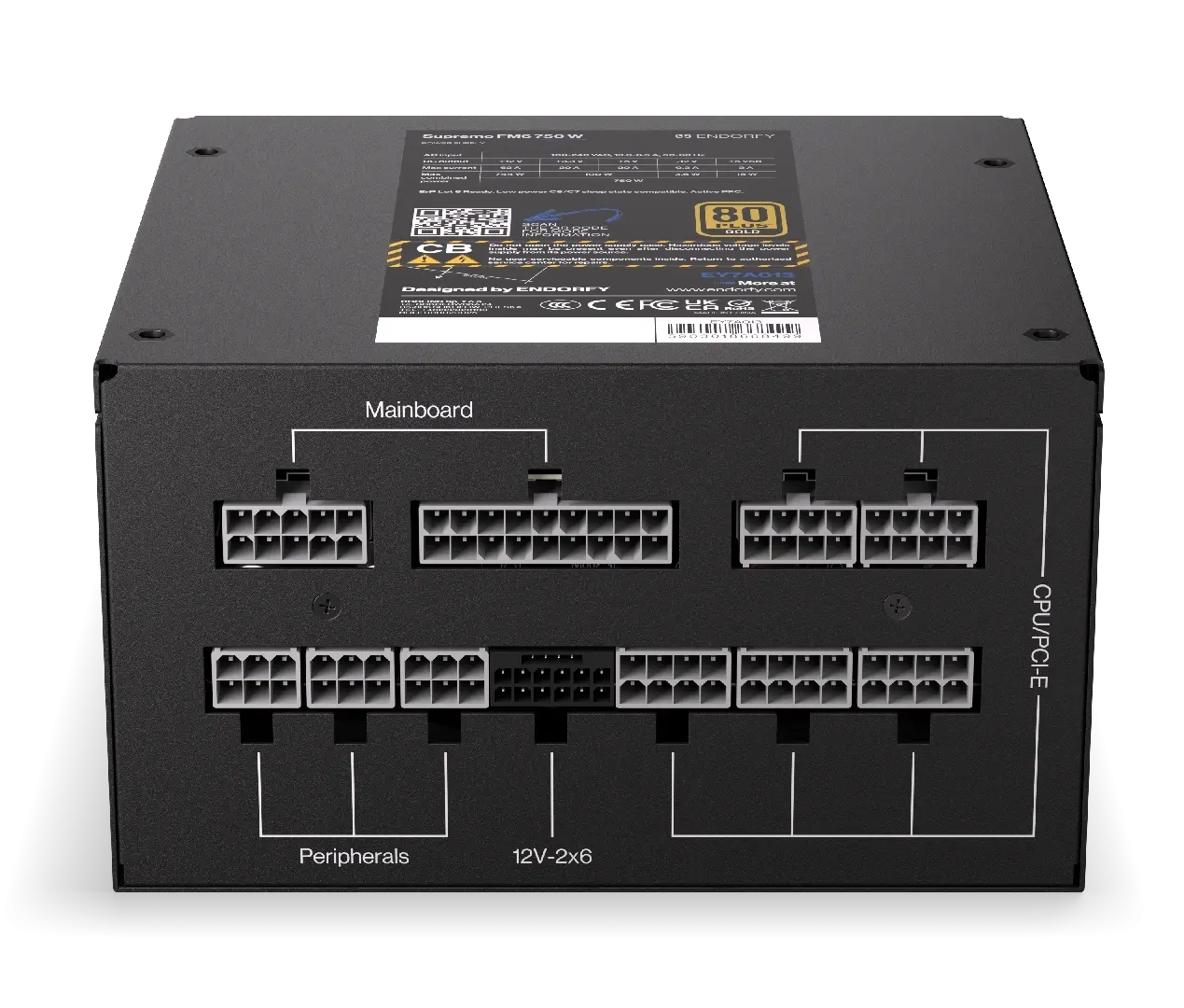 Захранващ блок Endorfy Supremo FM6 750W 80+ Gold, PCIe 5.1 - Fully Modular