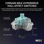 Gaming Mechanical Keyboard Corsair Vanguard Pro 96 Hall Effect - Hyperdrive Magnetic Switch
