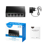 Cudy FS105 Switch, 5-Port 10/100 Mbps RJ45, Metal Casing, Black