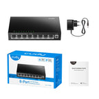 Cudy FS108 Switch, 8-Port 10/100 Mbps RJ45, Metal Casing, Black