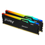 Kingston FURY Beast RGB Black 32GB (2x16GB) DDR5 6000MHz CL36 Memory KF560C36BBE2AK2-32