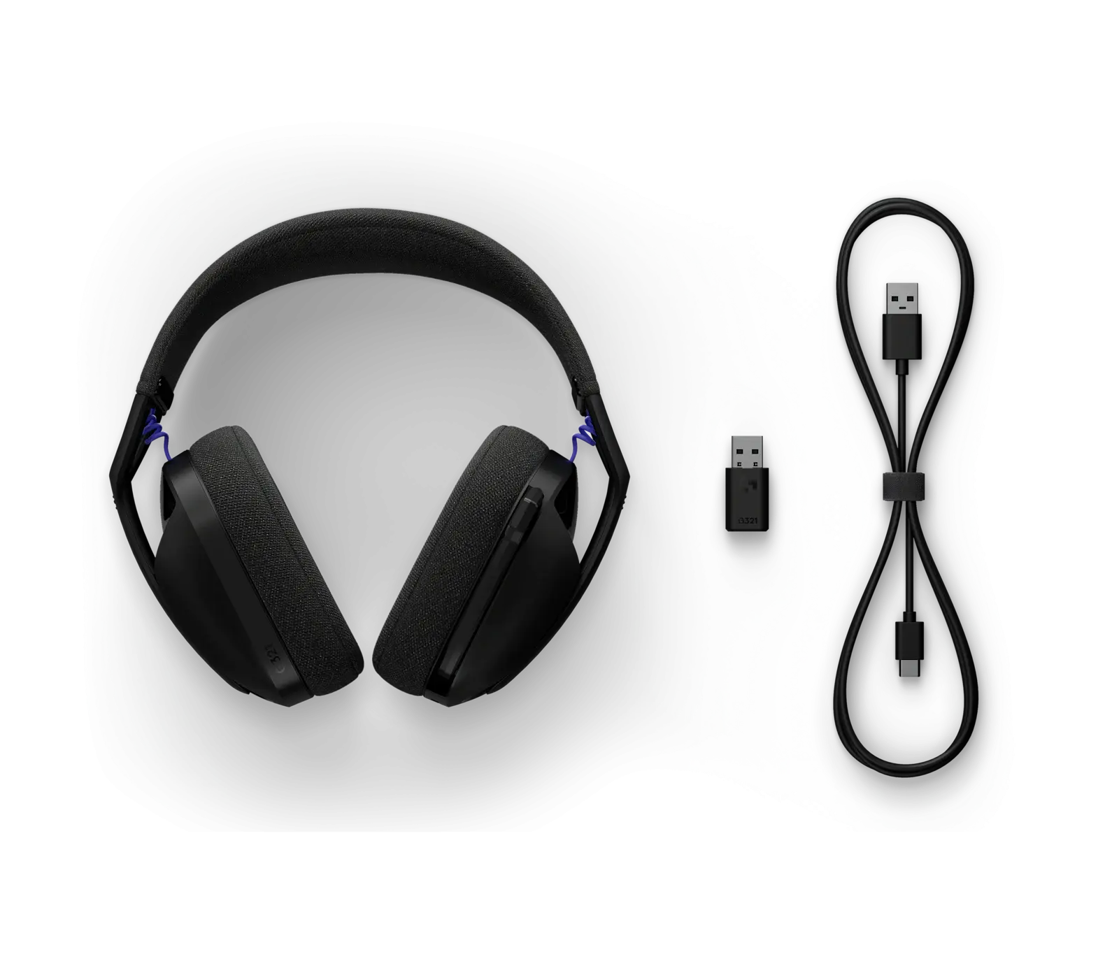 Геймърски безжични слушалки Logitech G321 Lightspeed, Микрофон, Черни