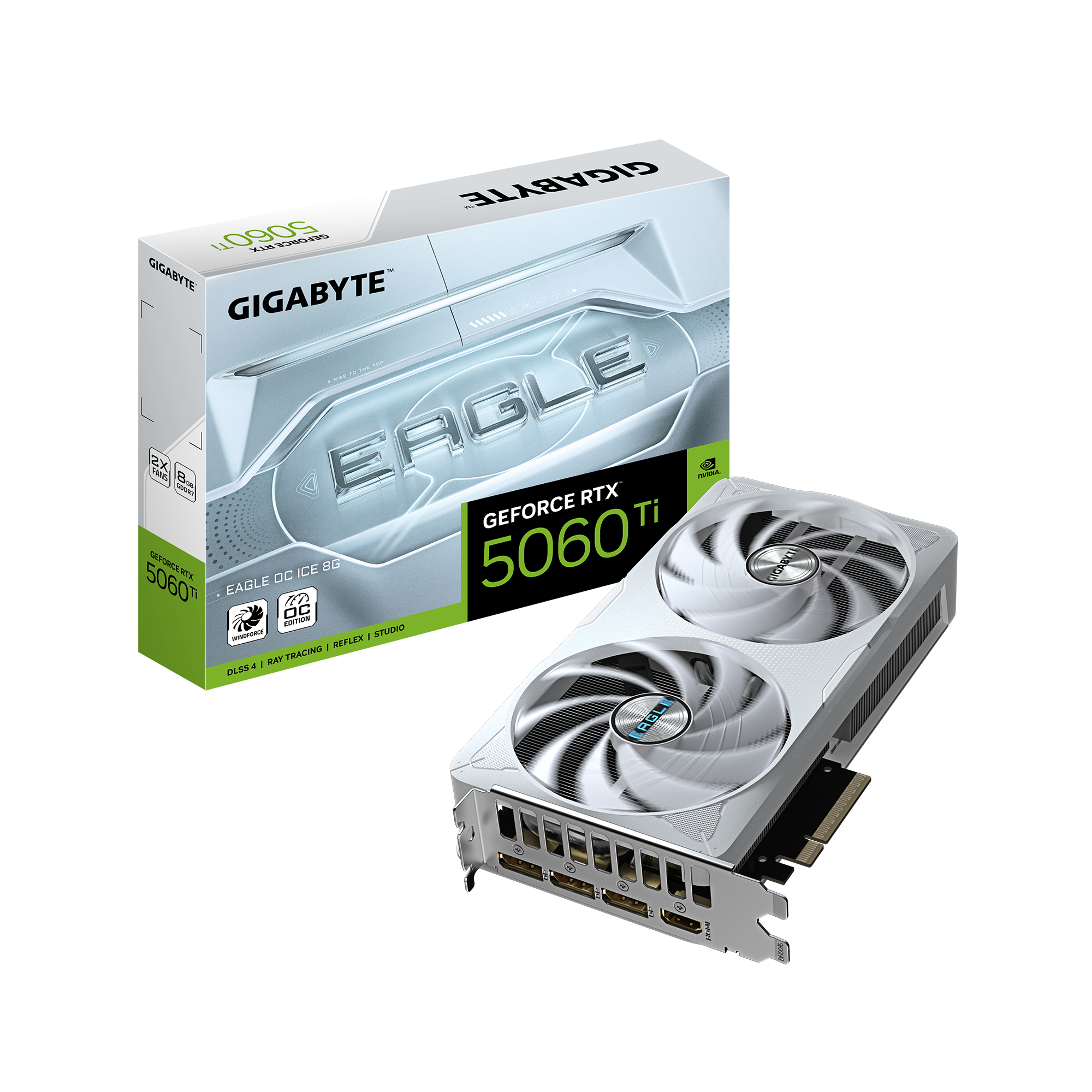 Видео карта GIGABYTE RTX 5060 TI EAGLE OC ICE 8GB GDDR7