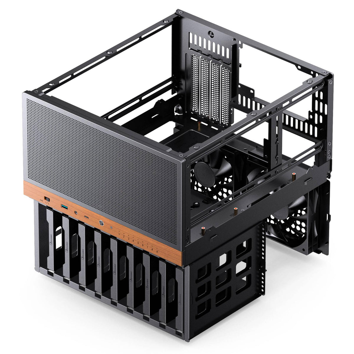 Кутия Jonsbo N6 NAS Micro-ATX - Black