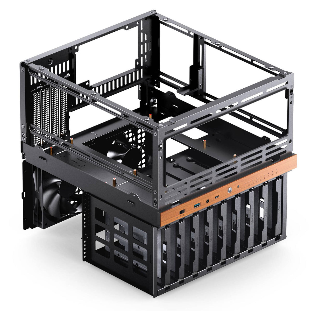 Кутия Jonsbo N6 NAS Micro-ATX - Black