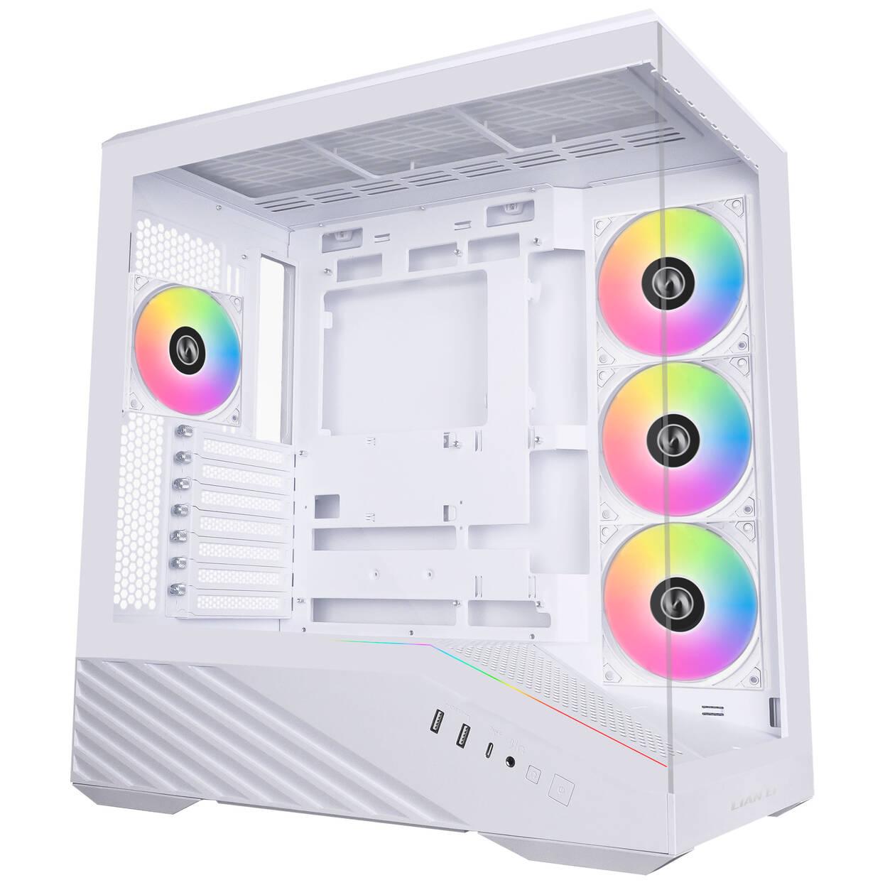 Кутия Lian Li Vector V100 ARGB Mid-Tower, Tempered Glass - White