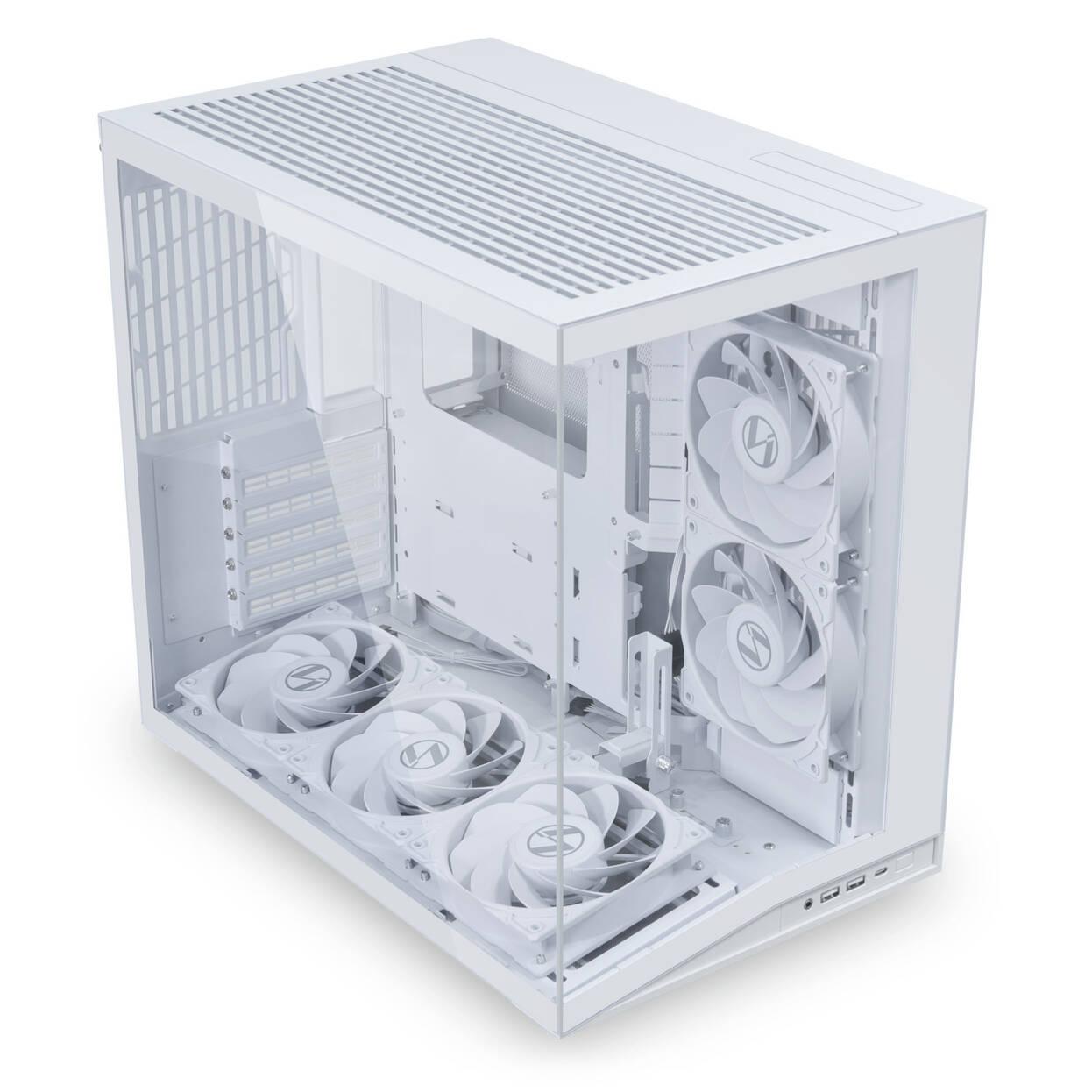 Кутия Lian Li O11 Dynamic Mini V2 Flow + 5 Вентилатора, Mini-Tower - White