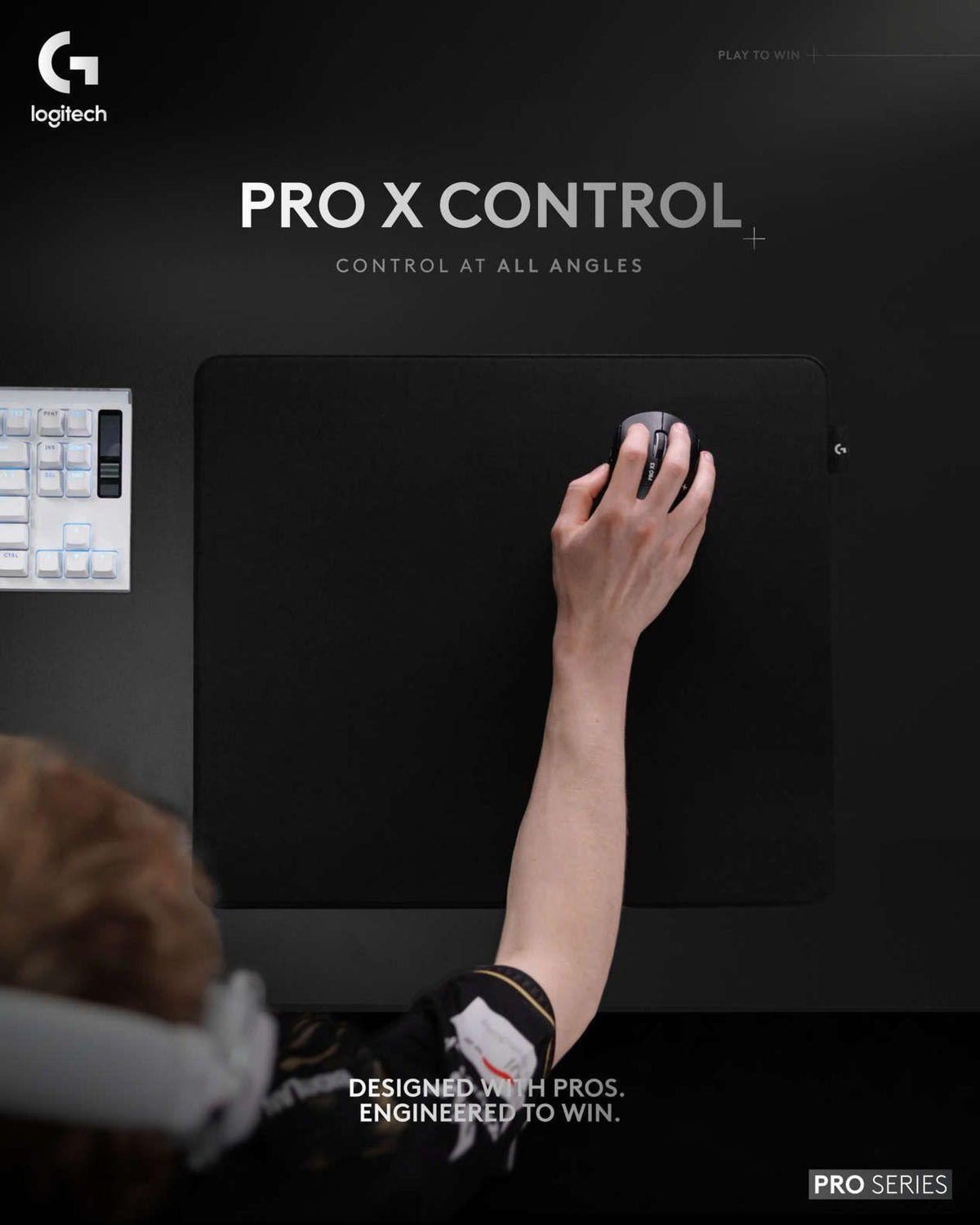 Геймърски пад Logitech Pro X Control 400x460 mm - Черен