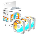 3-Pack GIGABYTE AORUS EZ CHAIN RVS FAN 120 ICE, 120x120x25mm ARGB Fan Set