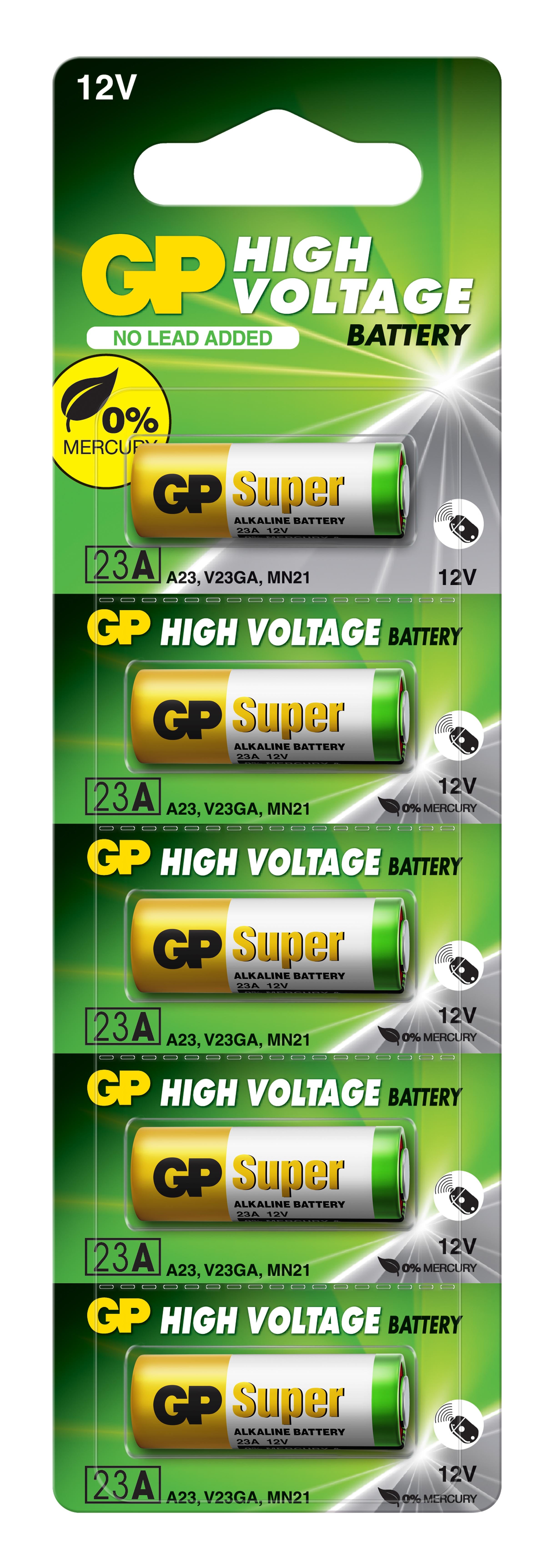 Алкална батерия GP 12 V /5бр./pack цена за 1 бр. батерия/ за аларми А23