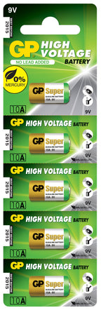 Alkaline battery GP A10 9V for remotes (5 pcs/pack, price per 1 pc)