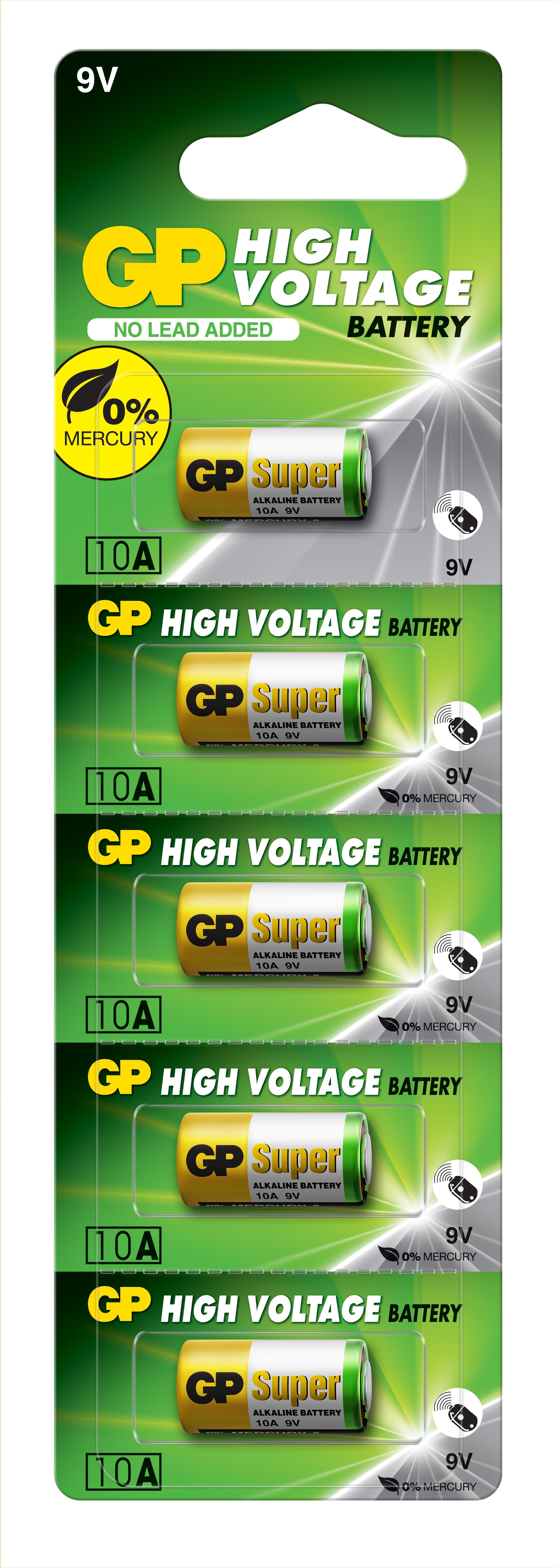 Алкална батерия GP А10 9V за дистанционни /5бр./pack цена за 1 бр./