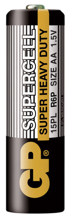 Zinc Carbon battery GP SUPERCELL, 15PL-S2, R6, 2 pcs in pack / shrink, 1.5V