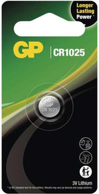 Lithium Button Battery GP CR1025 3V, 1 pc in blister /price for 1 pc./