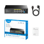 Cudy GS1010P V3.0 Switch, 8-Port 10/100/1000 Mbps RJ45, 2xUplink Ports - Black