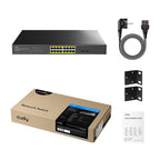 Суич Cudy GS1016EPS2, 16 портов, управляем Gigabit PoE+, 2x Gigabit SFP слота