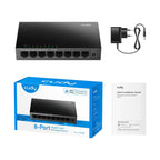 Суич Cudy GS108E, 8 портов, управляем, 10/100/1000,  CUDY Cloud APP, Метален корпус