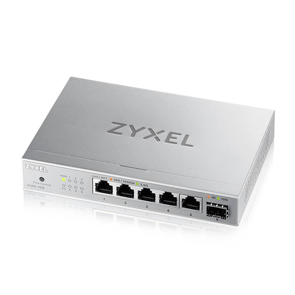 Суич ZyXEL XMG-105, 5 портов 2,5Gb + 1xSFP+, неуправляем