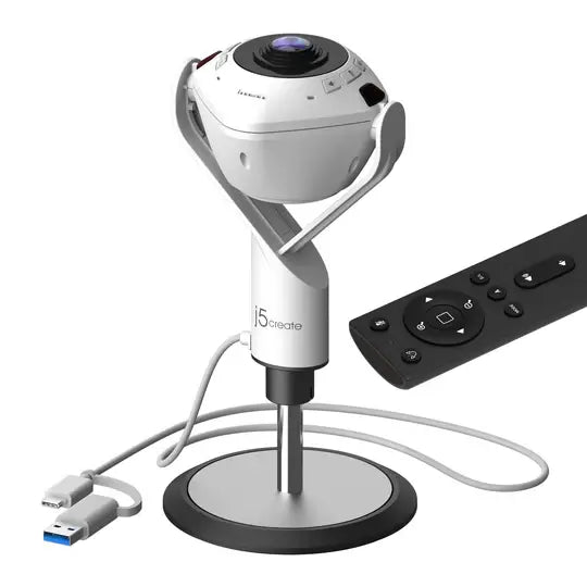 Камера за видеоконференции, j5create JVU368,360°,Full HD 1080p,USB™ UVC/UAC plug-and-play,HDR,AI функция