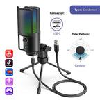 FIFINE K669 PRO2 RGB Desktop Microphone - Black