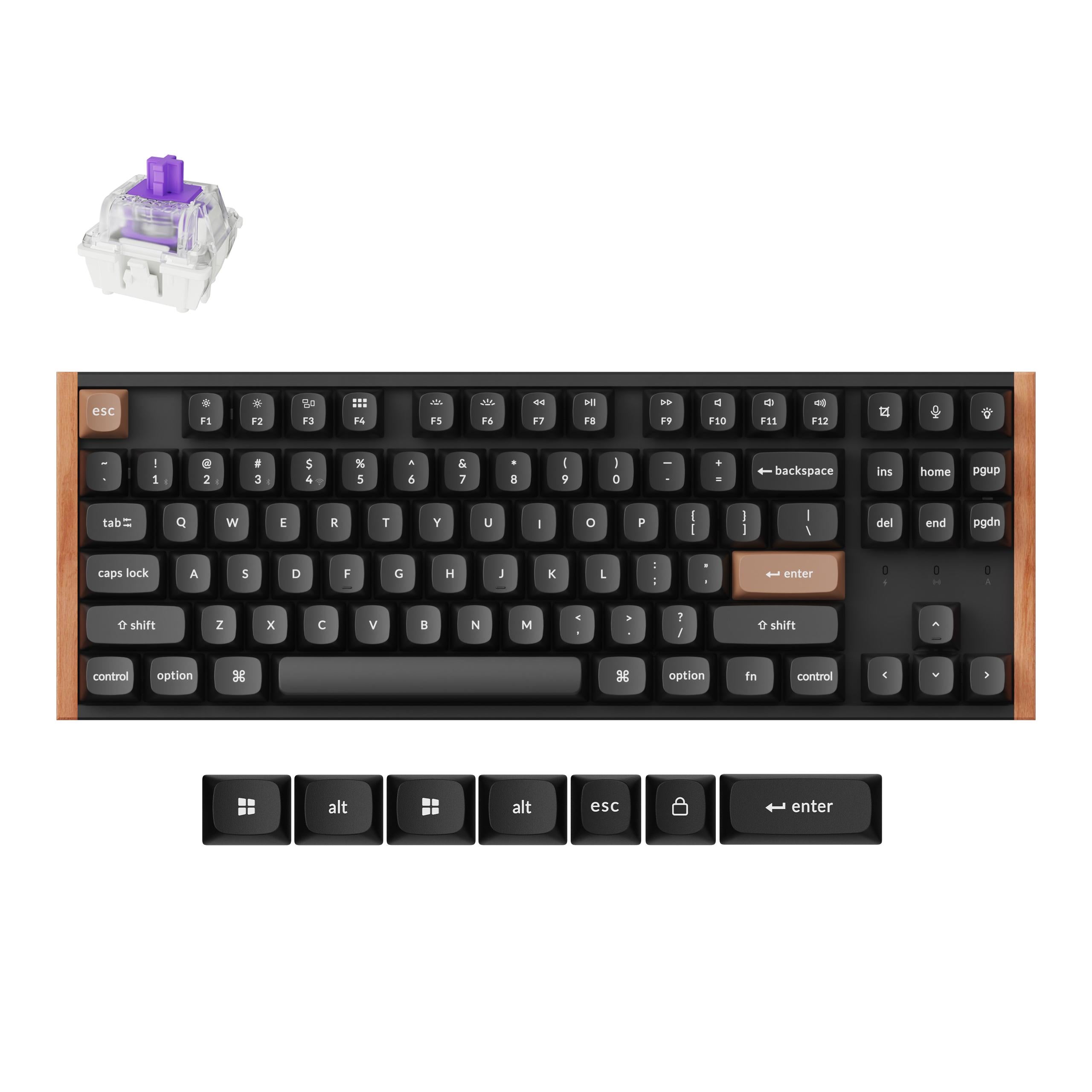 Геймърска Механична клавиатура Keychron K8 HE Magnetic Switch - Black Special Edition