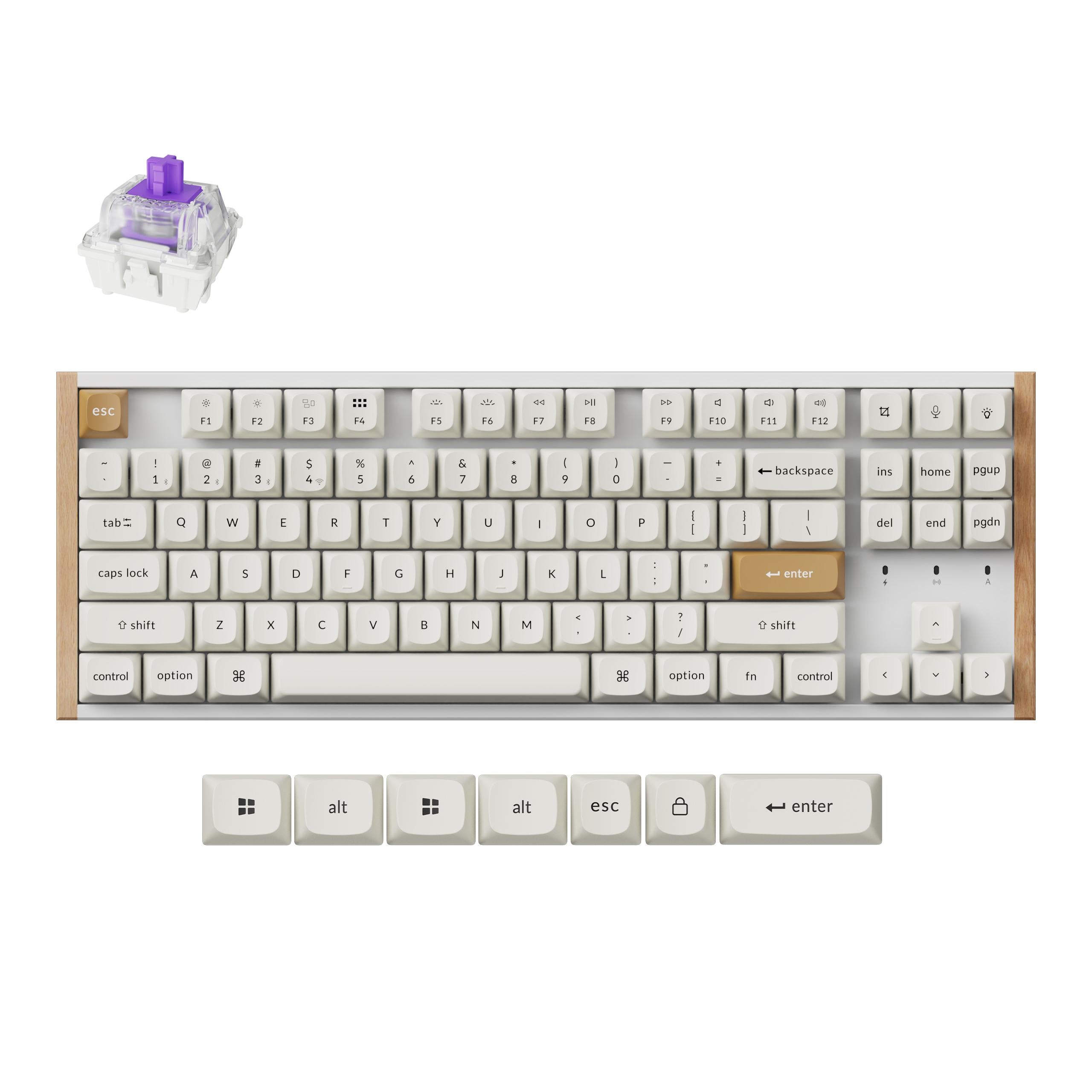 Геймърска Механична клавиатура Keychron K8 HE Magnetic Switch - White Special Edition