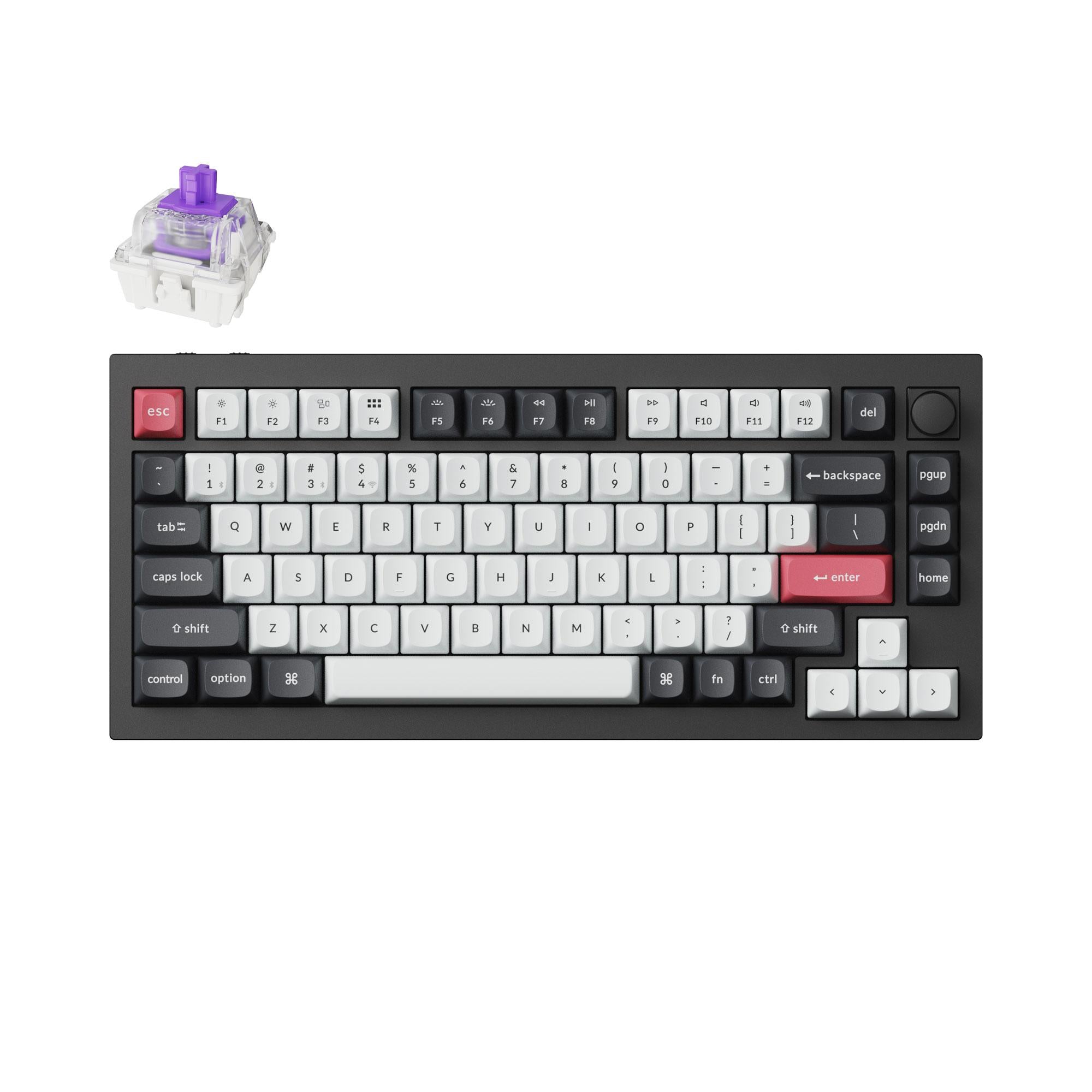 Механична клавиатура Keychron Q1 HE QMK 75% Carbon Black - Wireless