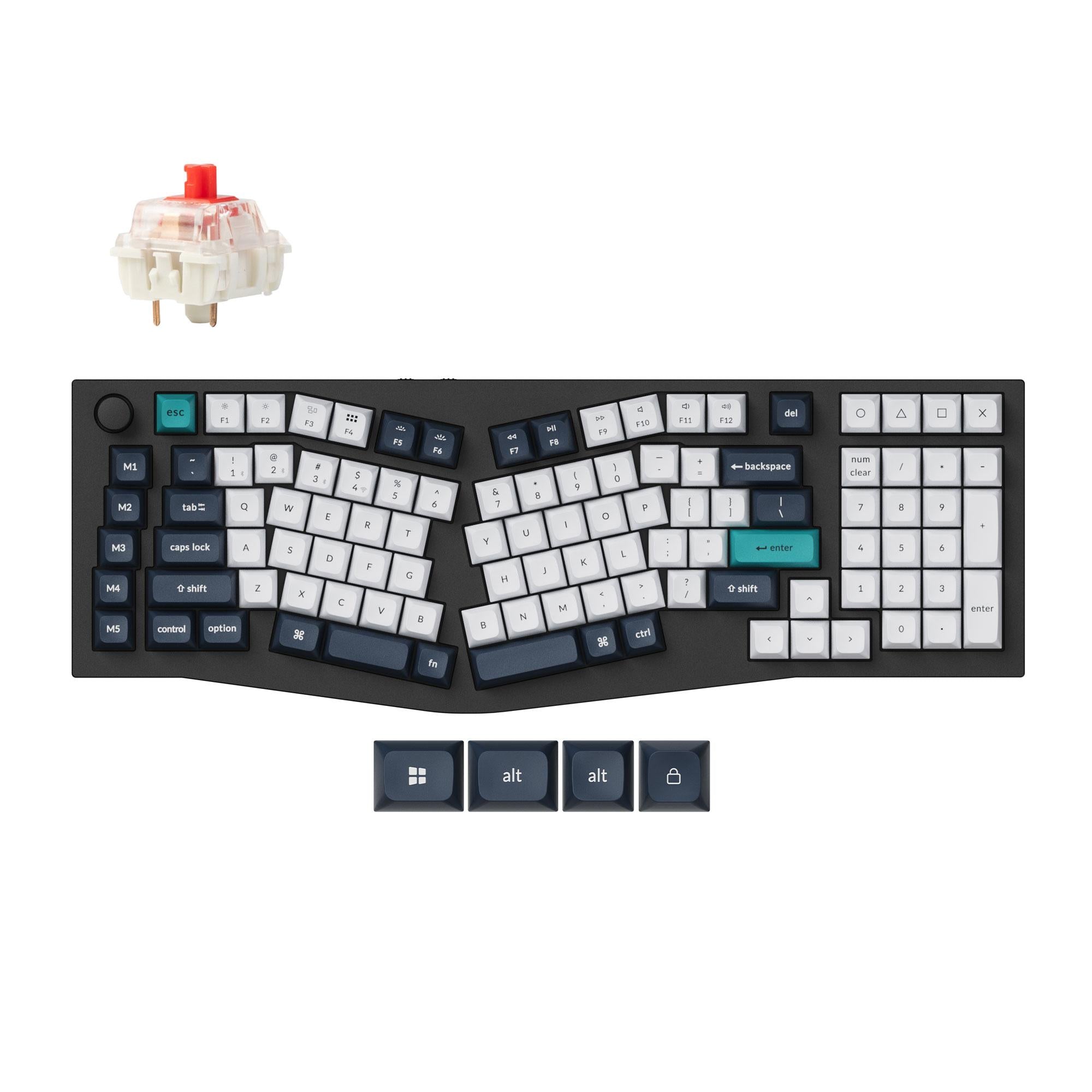 Механична клавиатура Keychron Q13 Max Carbon Black - Wireless, Jupiter Red