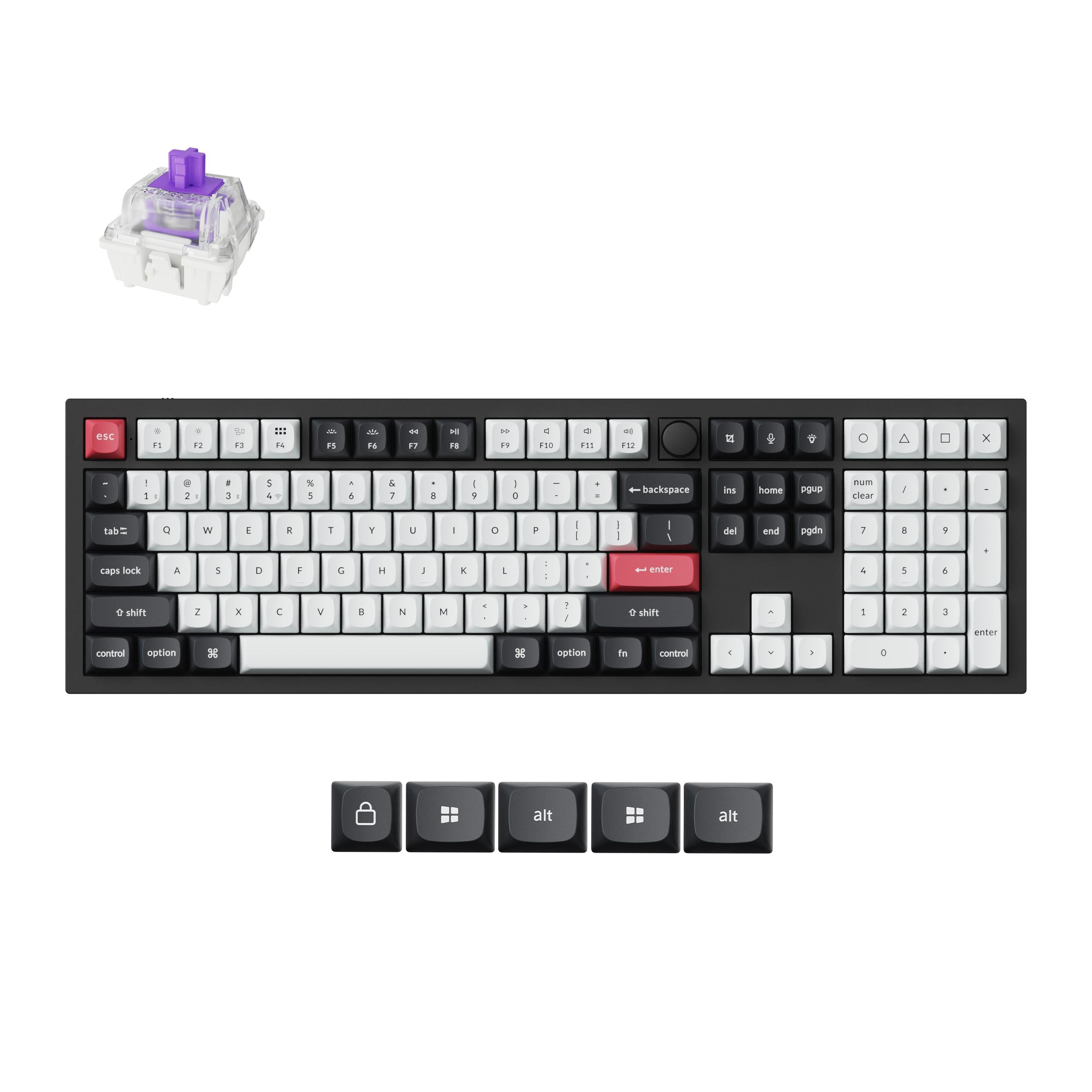 Безжична механичка клавиатура Keychron Q6 HE QMK Gateron Double-Rail Magnetic Switch - Carbon Black