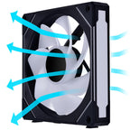 Lian-Li UNI SL-INF Reverse Blade Fan, 140 ARGB PWM, Black