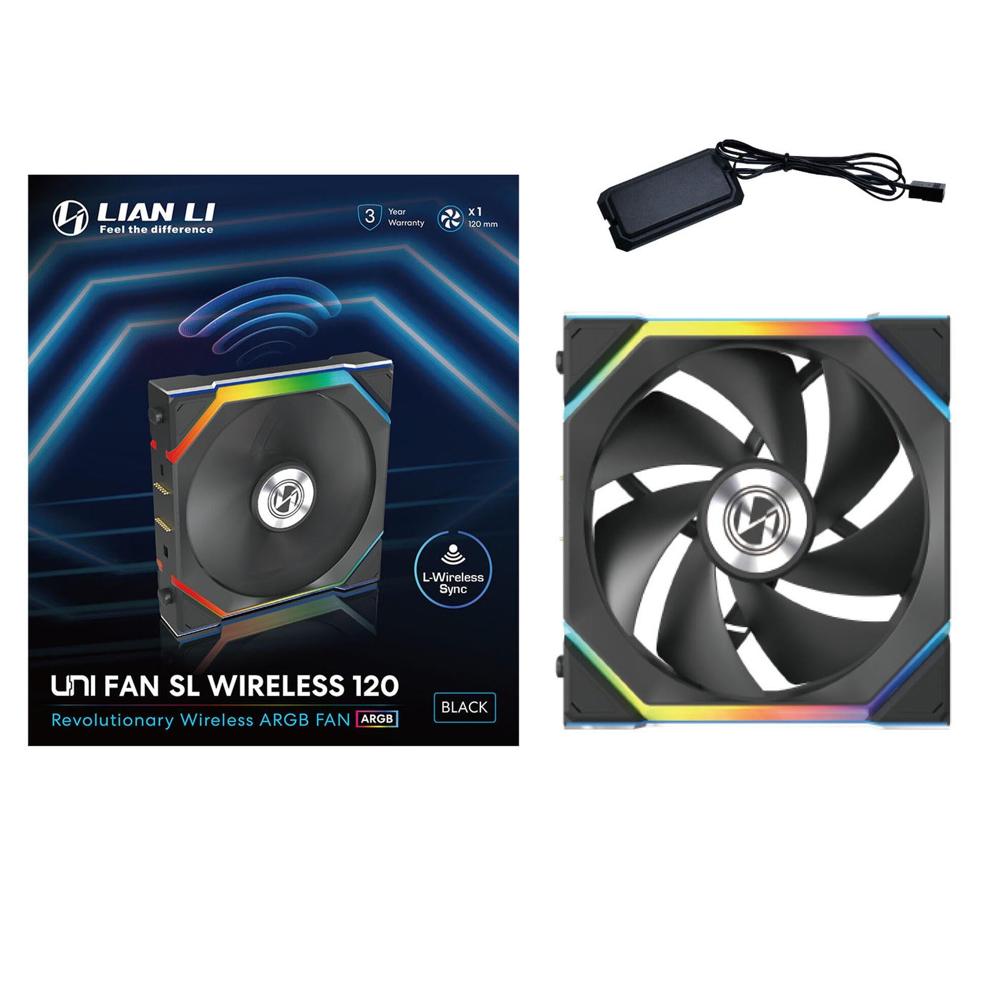 Вентилатор Lian Li UNI FAN SL Wireless ARGB PWM - 120 mm Черен