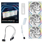 Fans 3 pcs Lian Li UNI FAN SL Wireless ARGB PWM Reverse Blade - 120 mm White + Controller