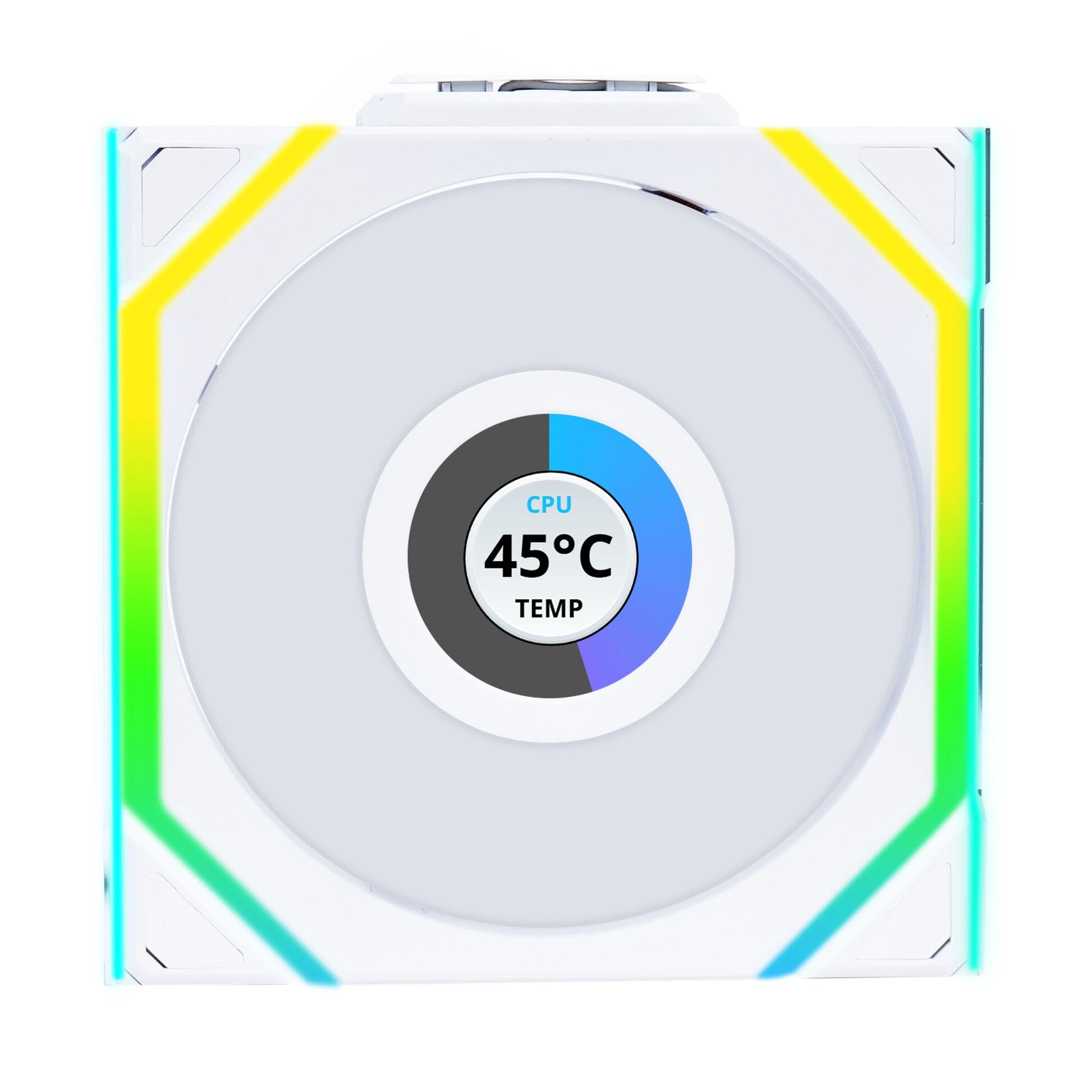 Вентилатор Lian Li UNI FAN SL Wireless LCD Reverse Blade ARGB PWM - 120 mm Бял