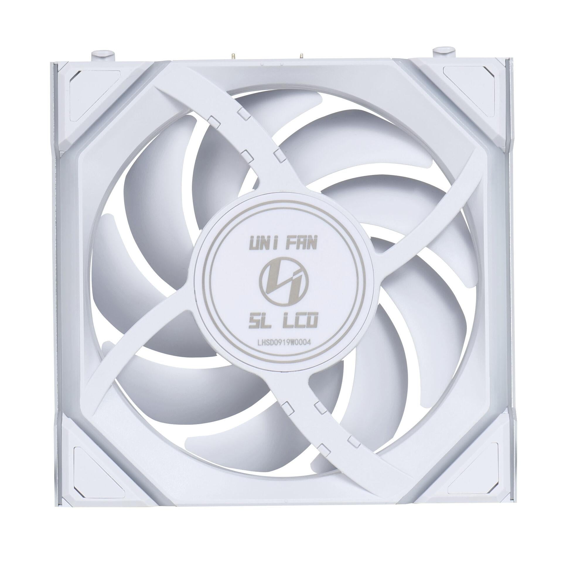 Вентилатор Lian Li UNI FAN SL Wireless LCD Reverse Blade ARGB PWM - 120 mm Бял