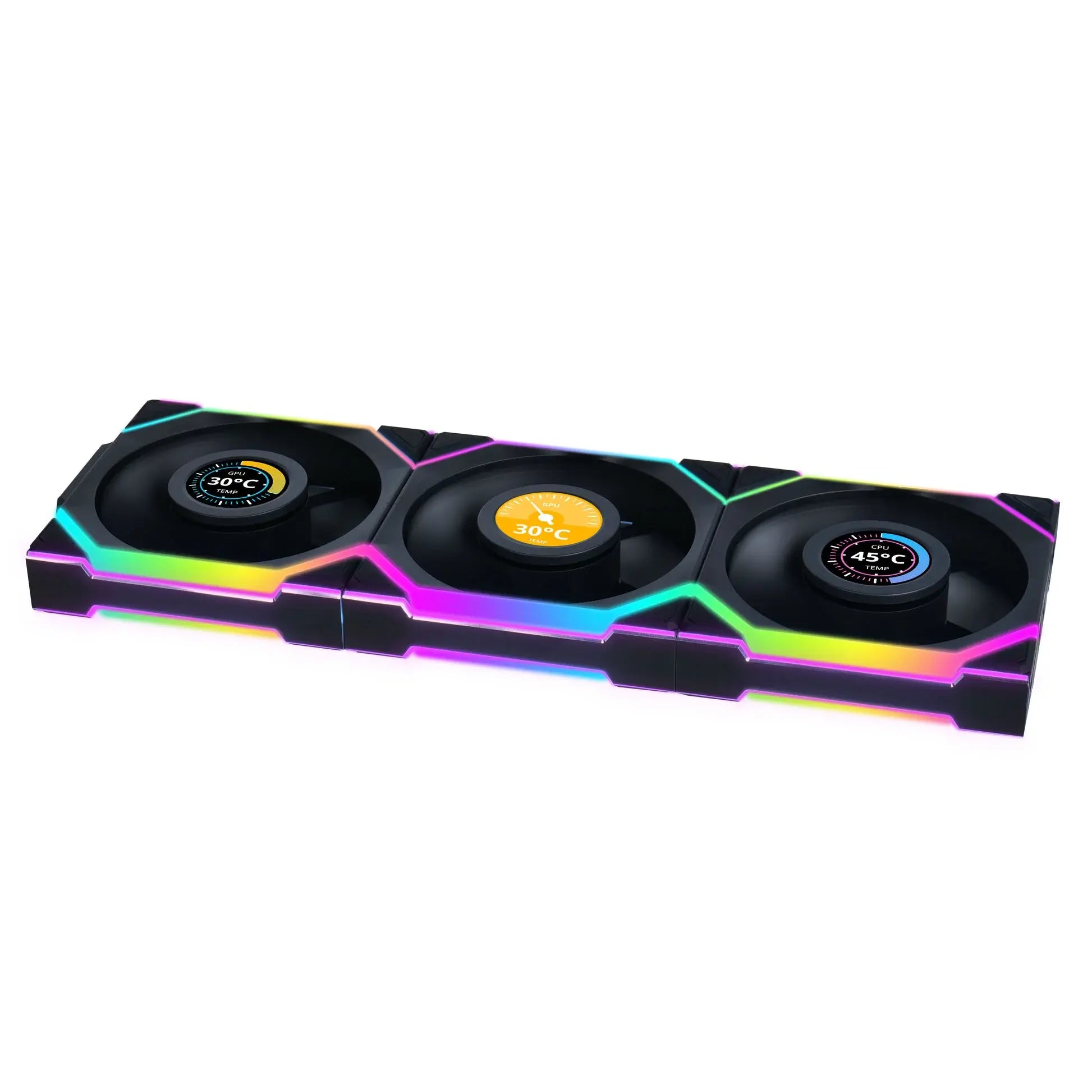Вентилатори 3бр Lian Li UNI FAN SL Wireless LCD ARGB PWM - 120 mm Черен