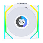 3x Lian Li UNI FAN SL Wireless LCD ARGB PWM Fans - 120mm White