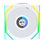 3 pcs Lian Li UNI FAN SL Wireless LCD Reverse Blade ARGB PWM Fans - 120mm White