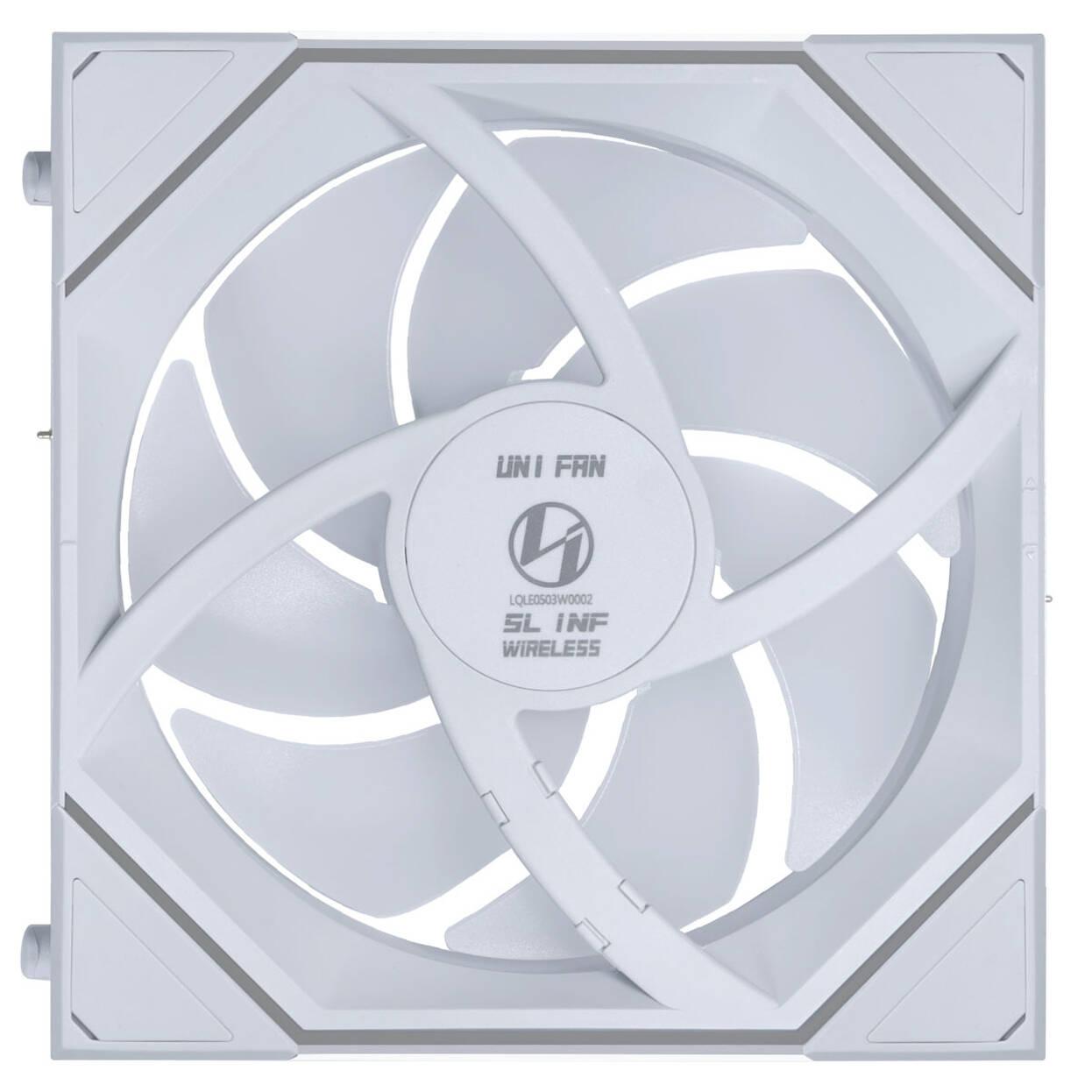 Вентилатор Lian Li UNI FAN SL-INF Wireless ARGB PWM - Reverse Blade, 120 mm Бял