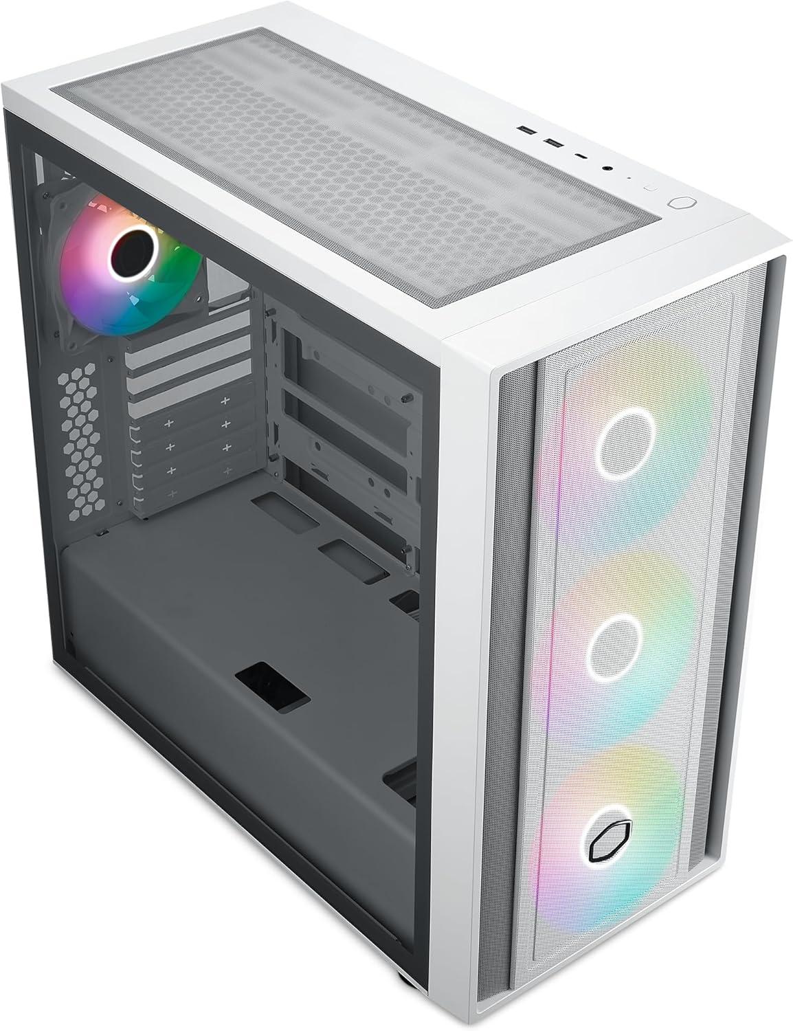 Кутия CoolerMaster MasterBox 600 - White ARGB