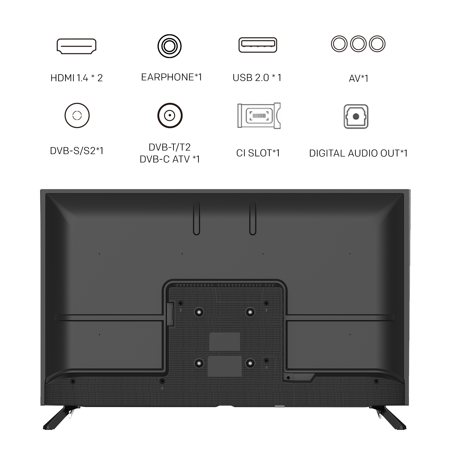 METZ Телевизор 40MTE2000Z 40" LED TV, HD, черен