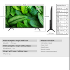 METZ 50" UHD LED SMART TV, 4K Ultra HD, Google TV, Frameless