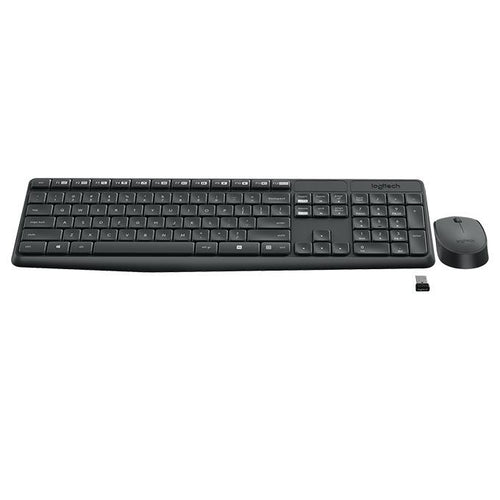 Wireless keyboard and mouse set Logitech MK235, Dark grey
