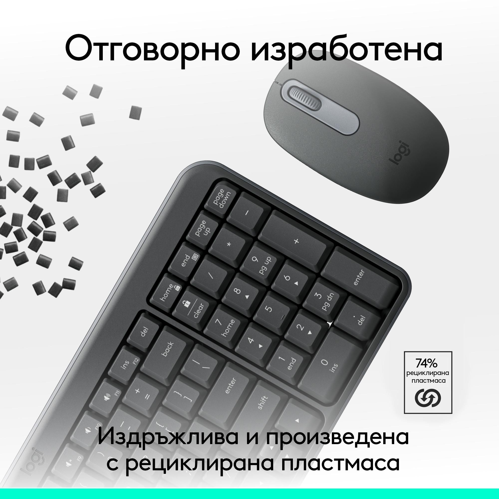 Logitech MK250 Graphite Wireless Combo - Cycled