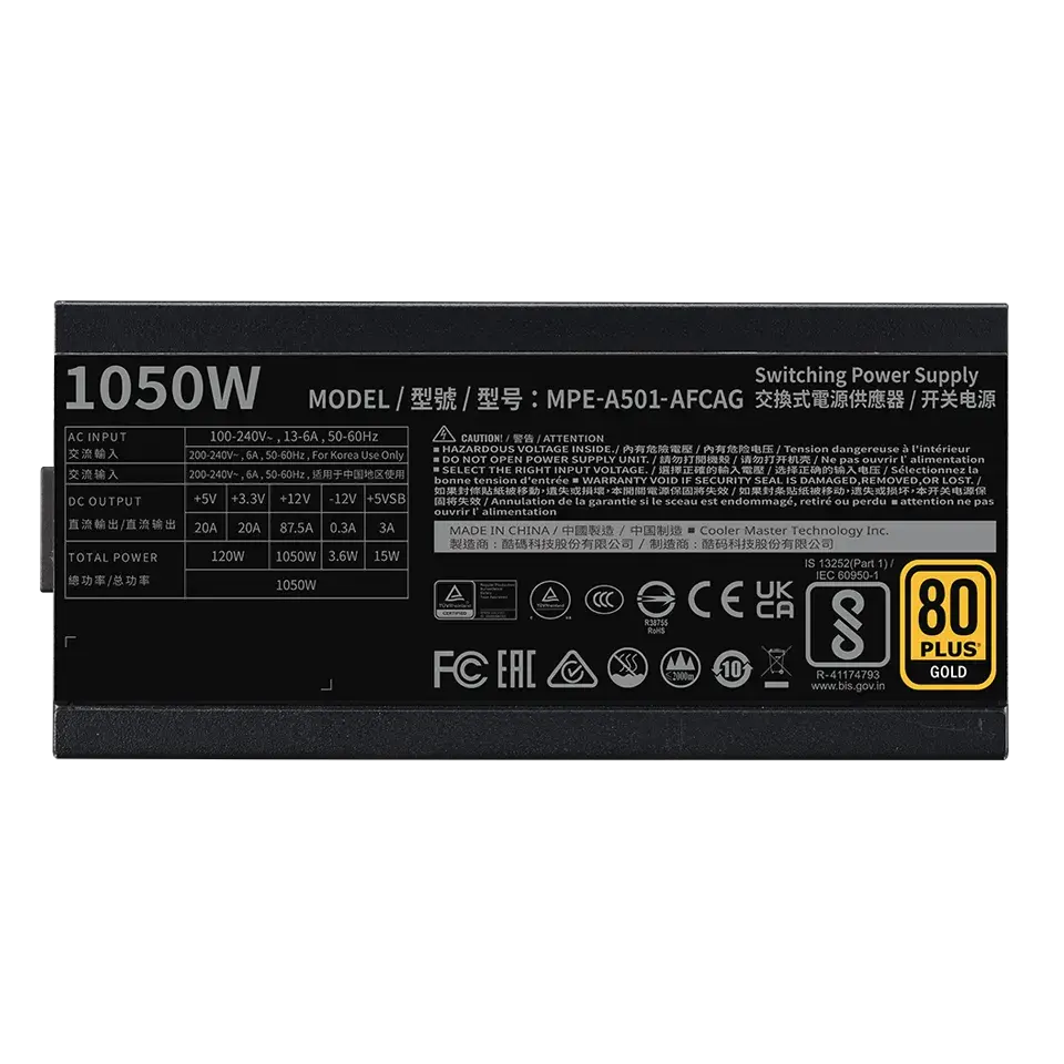 Захранващ блок Cooler Master MWE GOLD 1050W V2 ATX 3.1