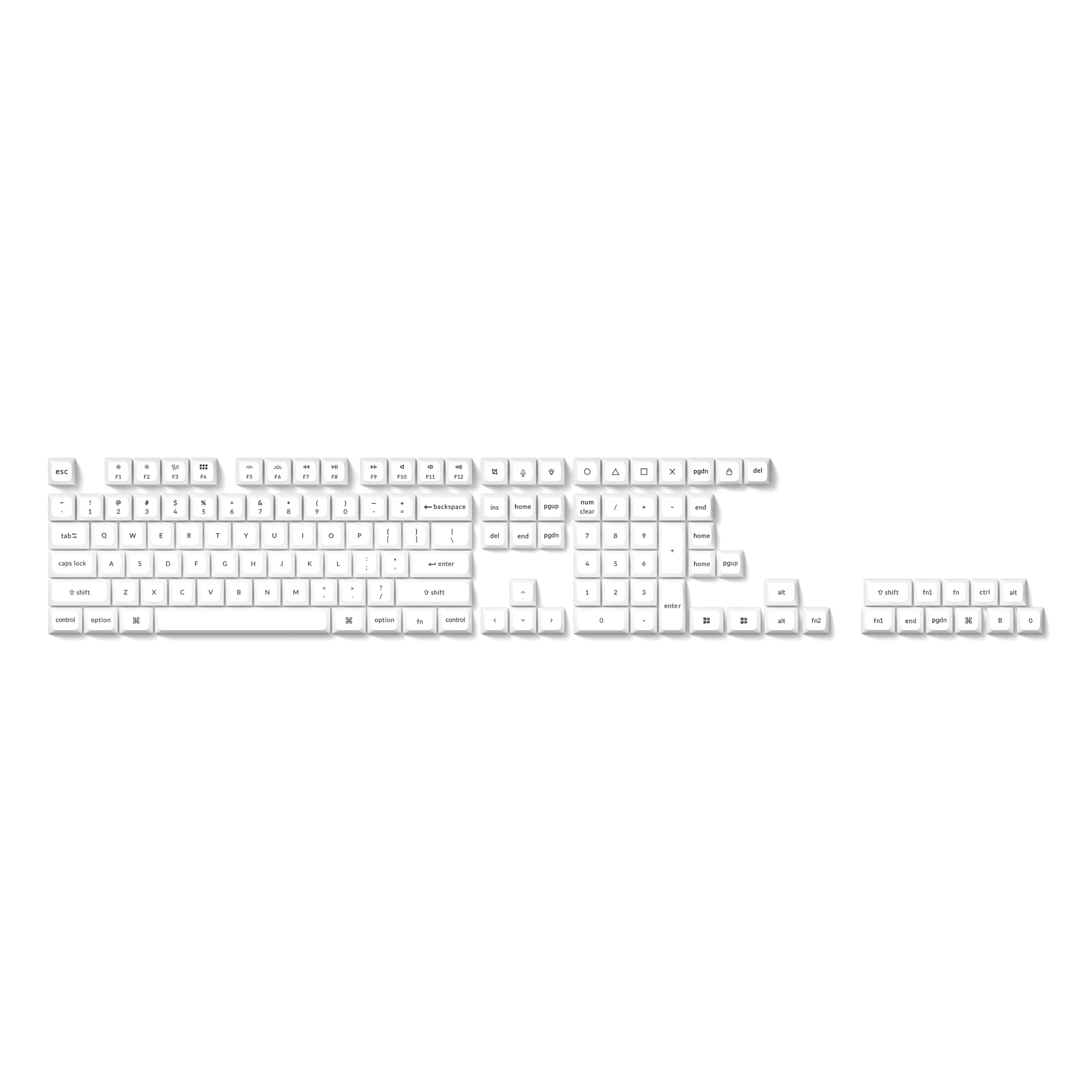 Капачки за механична клавиатура Keychron Double Shot KSA PBT Keycap Full Keycap Set 137 Keycaps - White