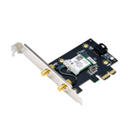 ASUS PCE-BE6500 WiFi 7 PCI-e Wireless Adapter with two external antennas and Bluetooth 5.4