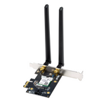 ASUS PCE-BE6500 WiFi 7 PCI-e Wireless Adapter with two external antennas and Bluetooth 5.4