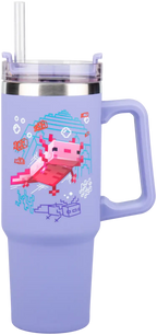 Paladone Cup: Minecraft - Purple 900ml Multiway Travel Cup Straw, PP14948MCF