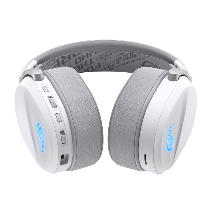 Геймърски безжични слушалки ASUS ROG Pelta White - USB-C, Aura Sync RGB